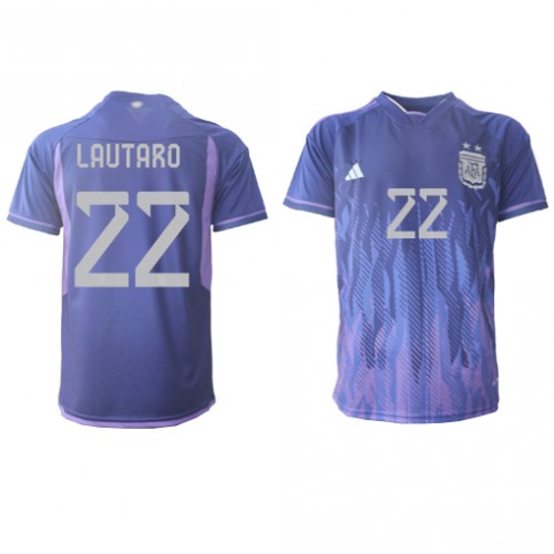 Argentina Lautaro Martinez #22 Replica Away Shirt World Cup 2022 Short Sleeve